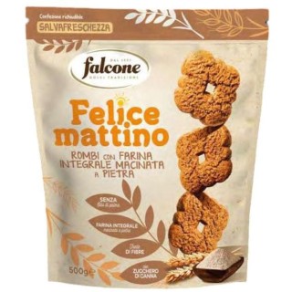 Falcone Felice Mattino Rombi con Farina Integrale Macinata a Pietra da gr 500