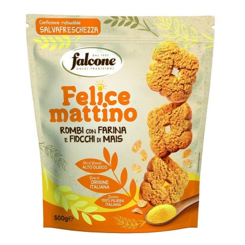 Frollini Rombi con Farina e Fiocchi di Mais gr.500 Falcone