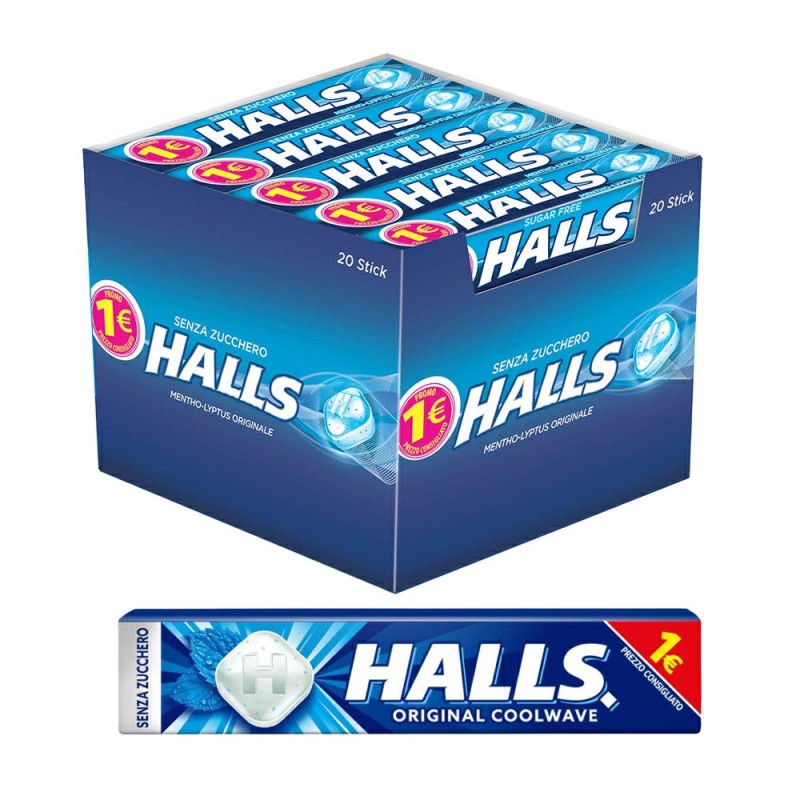 Halls Original Coolwave SENZA ZUCCHERO 1Â€ gr.32x20