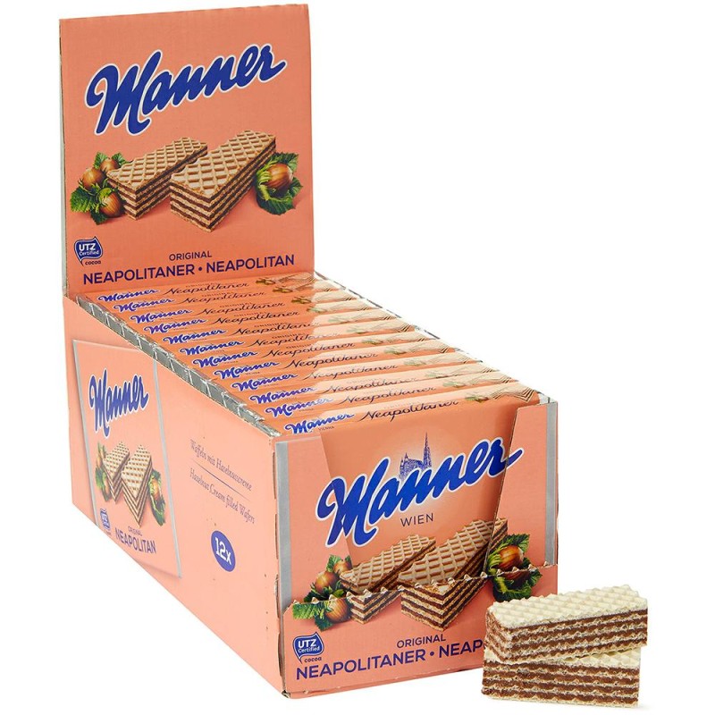 Manner Neapolitaner Original Wafer con Crema Nocciola 12 x 75 gr Manner Neapolitaner Original Wafer con Crema Nocciola 12 x 75 gr