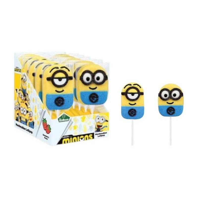 Rossini's Marshmallow Minions Gusto Fragola Espositore da 12pz da 45gr Rossini's Marshmallow Minions Gusto Fragola Espositore da 12pz da 45gr
