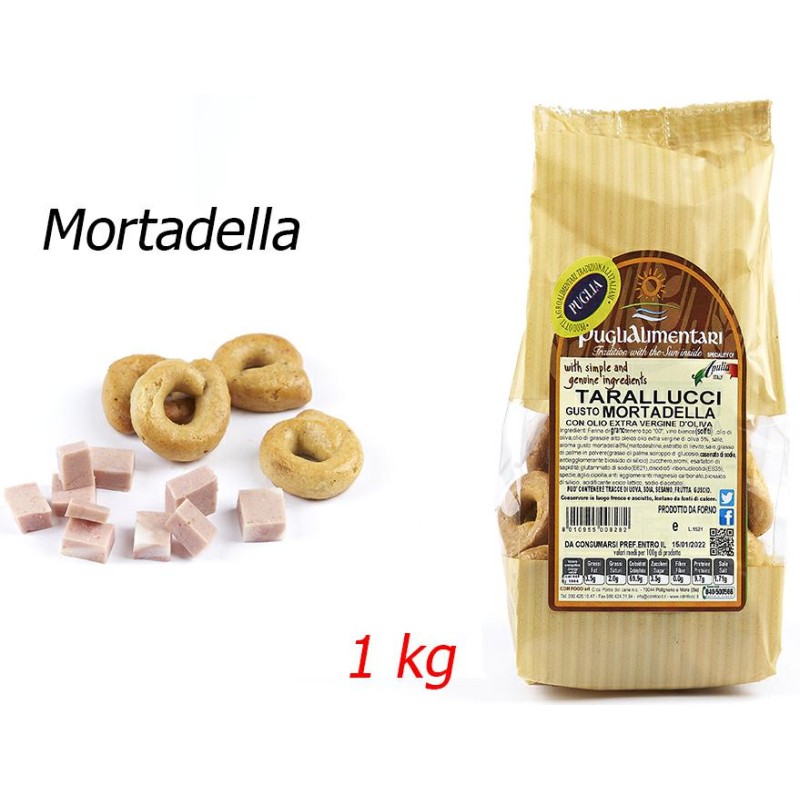 Puglialimentari Tarallucci Gusto Mortadella Busta da 1 Kg Puglialimentari Tarallucci Gusto Mortadella Busta da 1 Kg