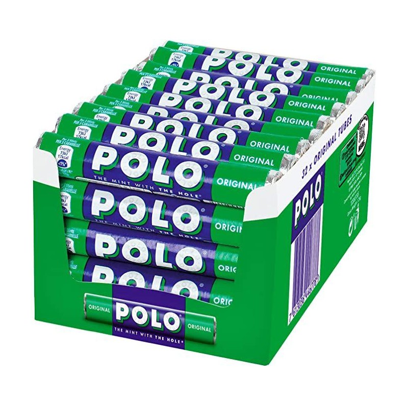 Nestle' Polo Tubo Caramelle alla Menta 32 pezzi da 34 grammi Nestle' Polo Tubo Caramelle alla Menta 32 pezzi da 34 grammi