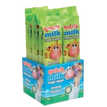 Quick Milk Cannucce Gusto Banana 20 pezzi da 30 grammi.