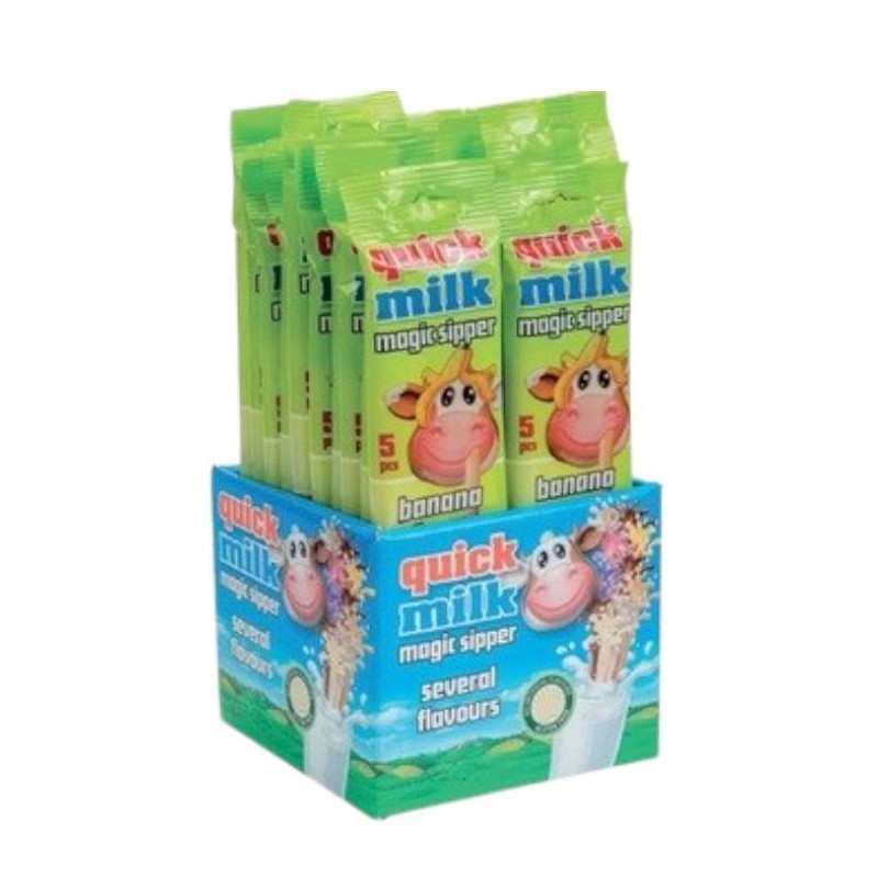 Quick Milk Cannucce Gusto Banana 20 pezzi da 30 grammi. Quick Milk Cannucce Gusto Banana 20 pezzi da 30 grammi.