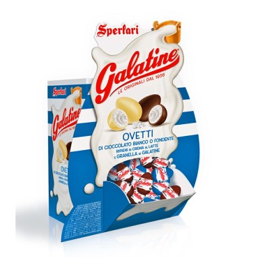 Ovetti Galatine Bianco e Fondente ripieni di Crema al Latte kg.1x166