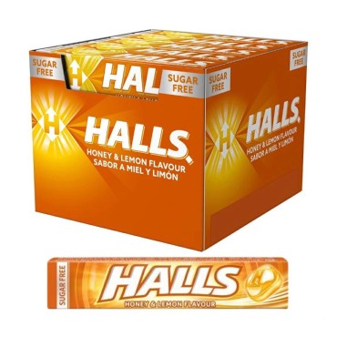 Halls Miele & Limone Senza Zucchero 1,30Â€ gr.32x20