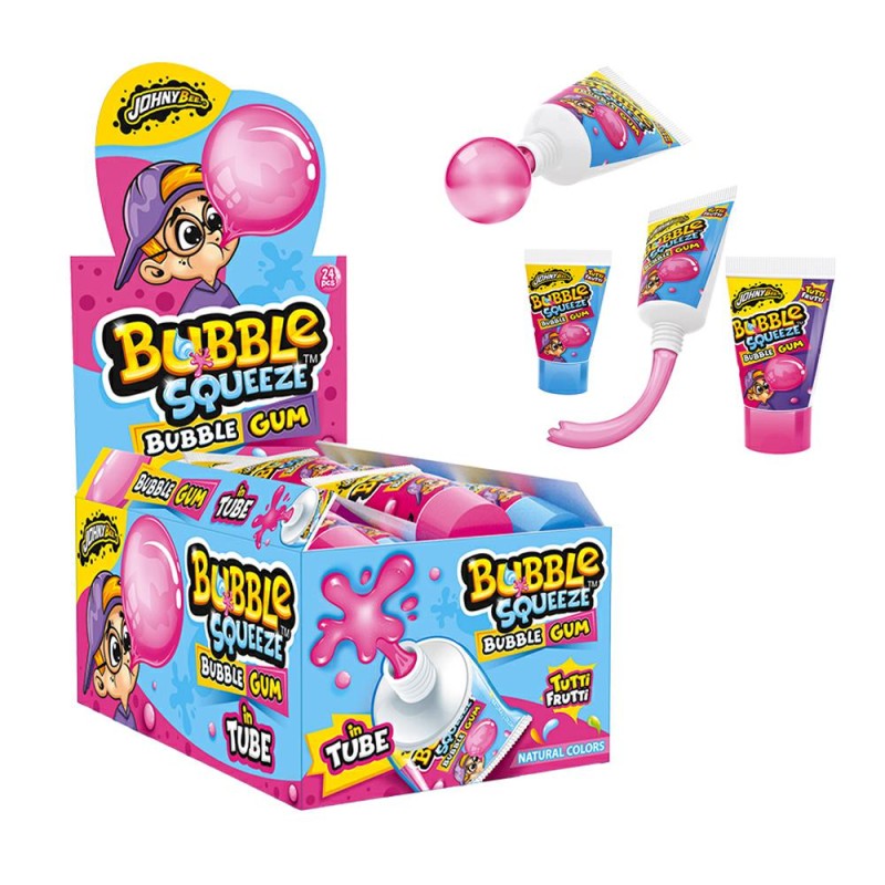 Bubble Gum Squeeze Tubo di Gomma Tutti Frutti gr.30x24 Joygum