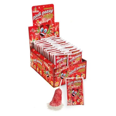 Casa del Dolce Piedi Pazzy Lecca Lecca con Polvere Frizzante 20 pz da 40 grammi