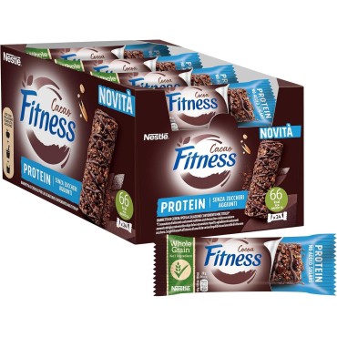 Nestle' Fitness Cacao Protein Senza Zuccheri Aggiunti Confezione da 24 Barrette