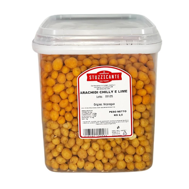 Secchiello Arachidi Saporite Chilly e Lime kg.2,5 Stuzzicante