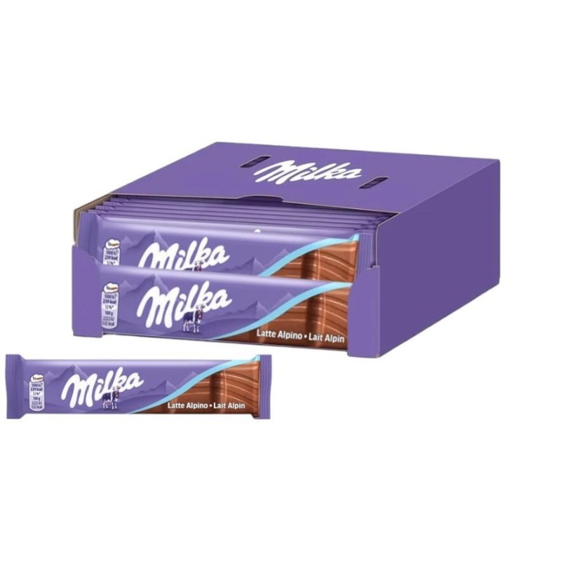 Milka Barretta di Cioccolato al Latte delle Alpi Confezione da 30 x 45 grammi Milka Barretta di Cioccolato al Latte delle Alpi Confezione da 30 x 45 grammi