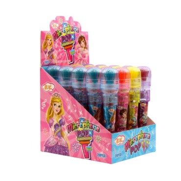 Microphone Pop Lecca Lecca Gusti Fragola Uva Lampone Limone 20 pezzi