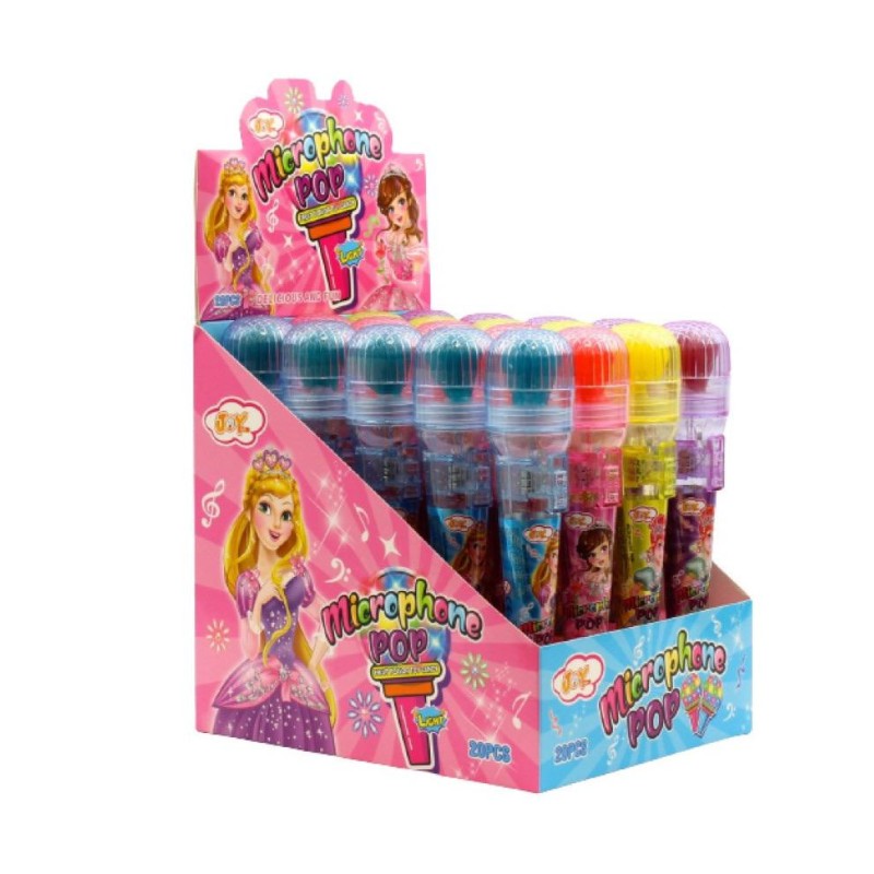Microphone Pop Lecca Lecca Gusti Fragola Uva Lampone Limone 20 pezzi Microphone Pop Lecca Lecca Gusti Fragola Uva Lampone Limone 20 pezzi