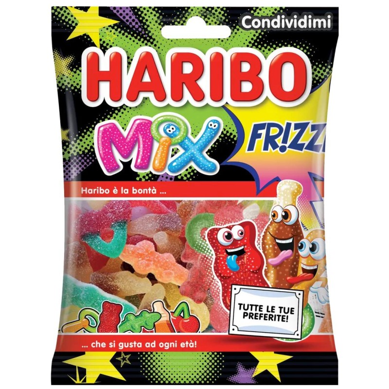Haribo Caramelle Mix Frizzi Busta da 90 grammi Haribo Caramelle Mix Frizzi Busta da 90 grammi
