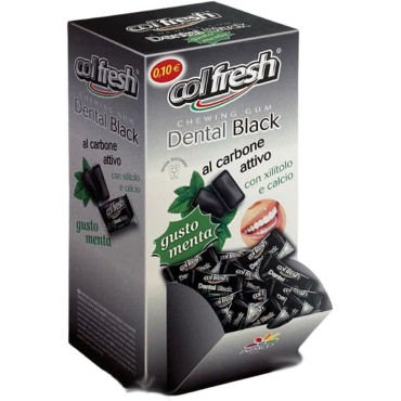 Colfresh Duetto Gum Dental Black Menta S. Zucchero display x 200 pz