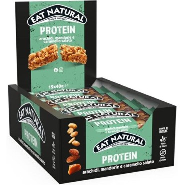 Eat Natural Protein Arachidi, Mandorle e Caramello Salato gr.40x12