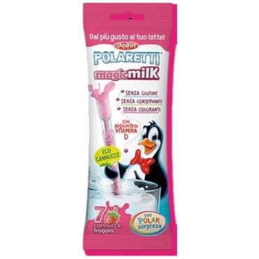 Polaretti Magic Milk Fragola 7 Cannucce Dolfin gr.45,5