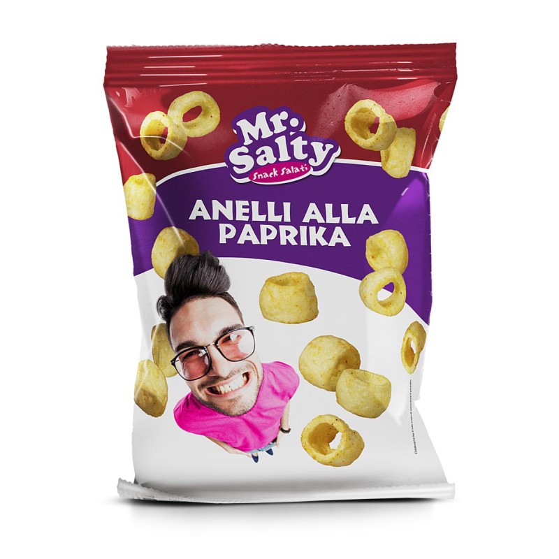 Anelli alla Paprika Busta 35gr Mr Salty