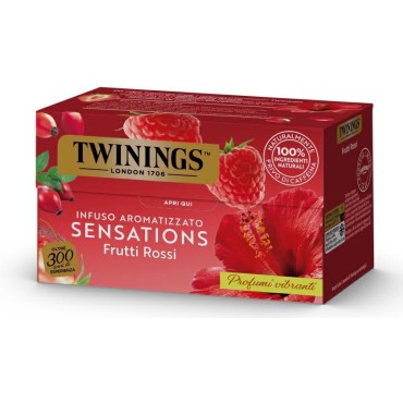 Twinings Infuso Aromatizzato Sensation Frutti Rossi Confezione da 20 Filtri