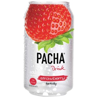 Pacha Drink Strawberry Bevanda Analcolica Gusto Fragola Confezione da 24 Lattine da 330 ml 