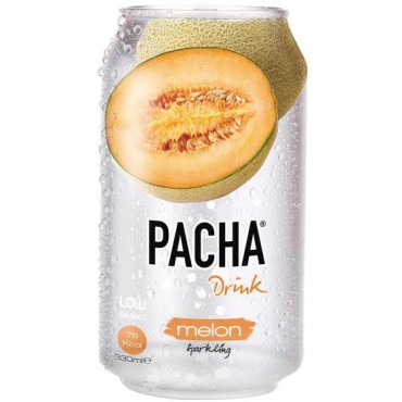 Pacha Drink Melon Bevanda Analcolica Gusto Melone Confezione da 24 Lattine da 330 ml 