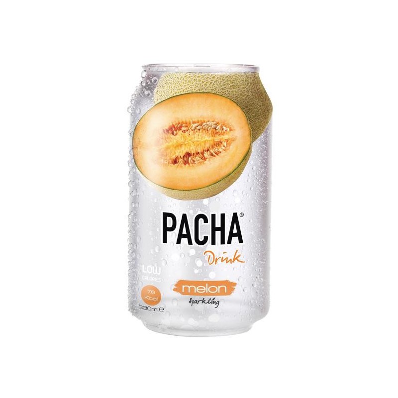 Pacha Drink Melon Bevanda Analcolica Gusto Melone Confezione da 24 Lattine da 330 ml 