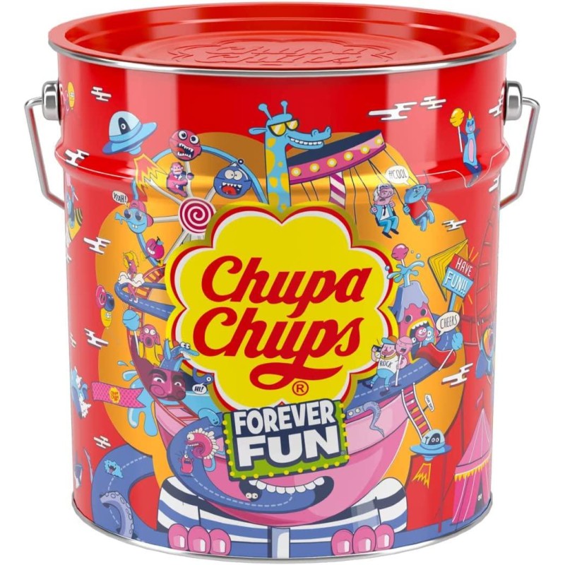 Chupa Chups Frutta Tin Box 150 pezzi Chupa Chups Frutta Tin Box 150 pezzi