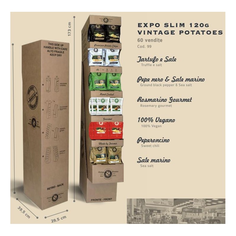 Expo Vintage Patatine Fox Grandi - 120x60 g di Snack Ideali per Eventi e Feste!