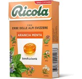 Ricola Arancia Menta 1 Astuccio da 50 grammi Caramelle Balsamiche Senza Zucchero