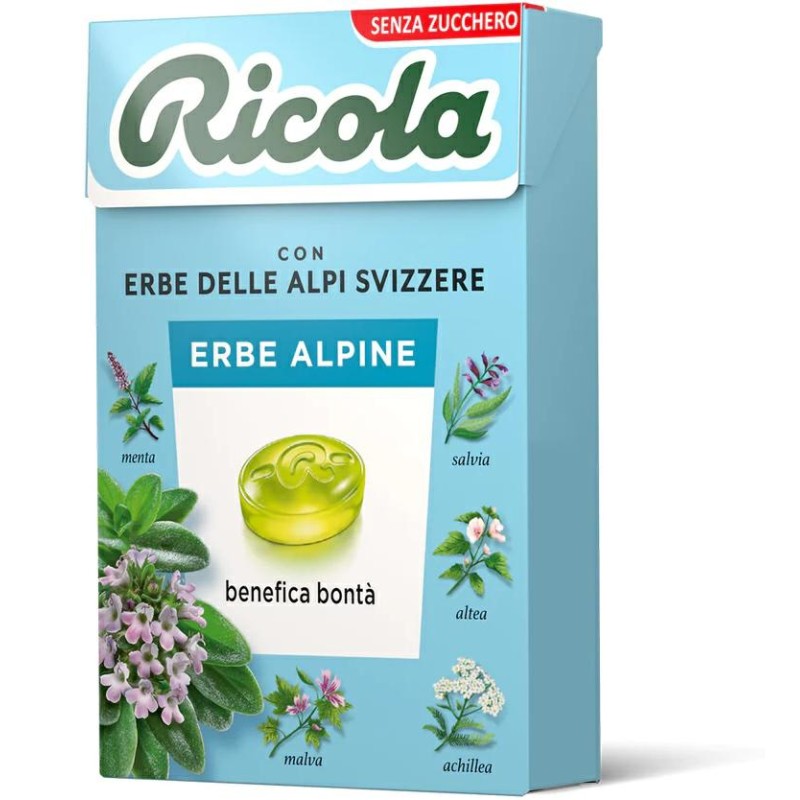 Ricola Erbe Alpine 1 Astuccio da 50 grammi Caramelle Balsamiche Senza Zucchero Ricola Erbe Alpine 1 Astuccio da 50 grammi Caramelle Balsamiche Senza Zucchero