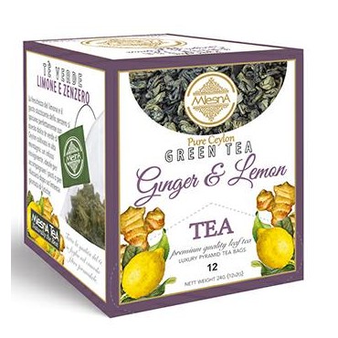 Mlesna Te Verde Zenzero e Limone 12 Filtri Piramidali Salvaroma