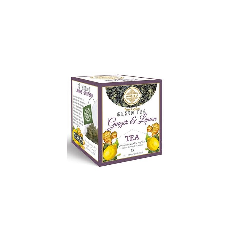 Mlesna Te Verde Zenzero e Limone 12 Filtri Piramidali Salvaroma Mlesna Te Verde Zenzero e Limone 12 Filtri Piramidali Salvaroma