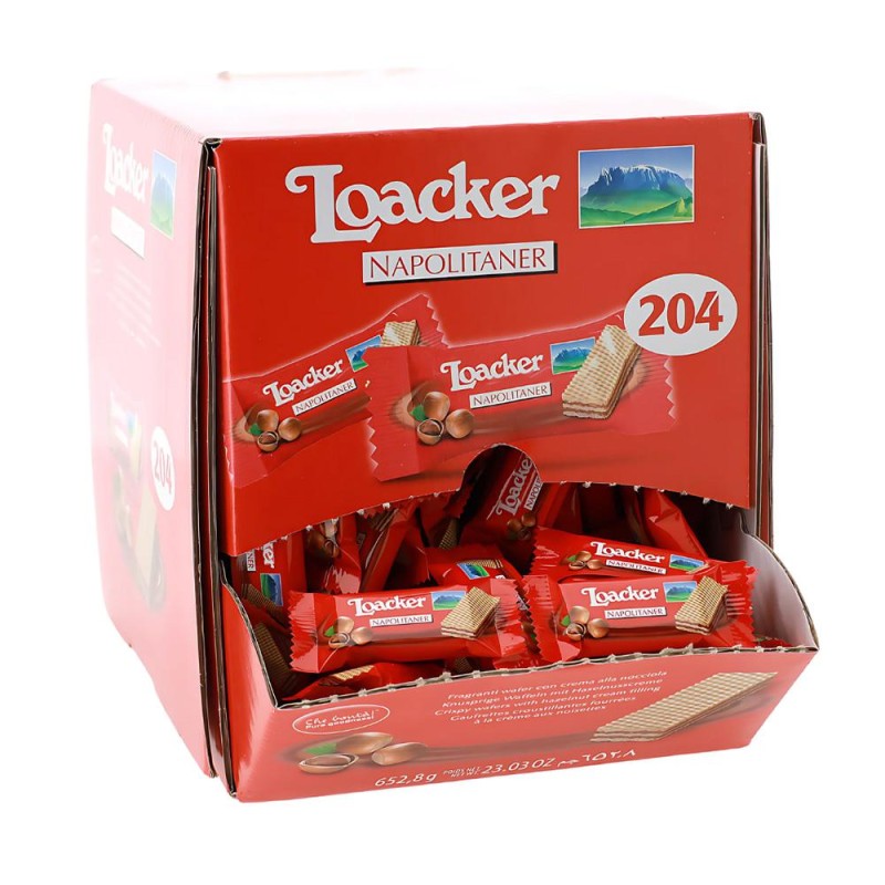 Wafer Nocciola Napolitaner Monoporzione Loacker gr.3,2x204 Wafer Nocciola Napolitaner Monoporzione Loacker gr.3,2x204