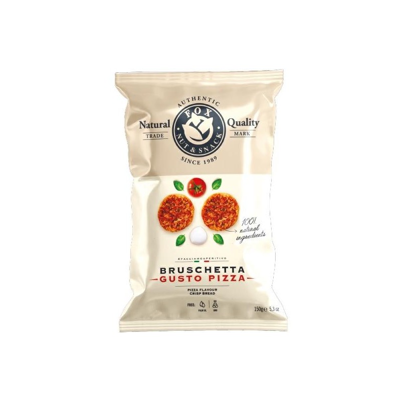 Bruschetta Pizza Fox: Un Sapore Unico in 150g di Delizia Bruschetta Pizza Fox: Un Sapore Unico in 150g di Delizia