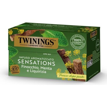 Twinings Infuso Aromatizzato Finocchio Menta e Liquirizia Confezione da 20 Filtri