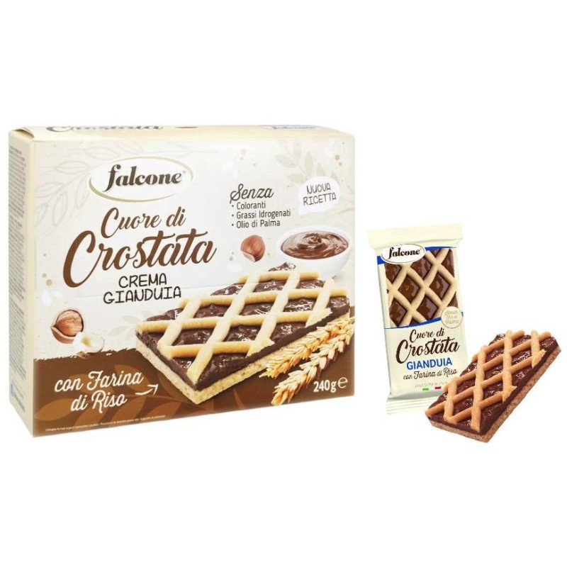 Falcone Trancio Farina di Riso e Crema Gianduia 240 gr Falcone Trancio Farina di Riso e Crema Gianduia 240 gr