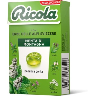 Ricola Menta di Montagna 1 Astuccio da 50 grammi Caramelle Balsamiche Senza Zucchero