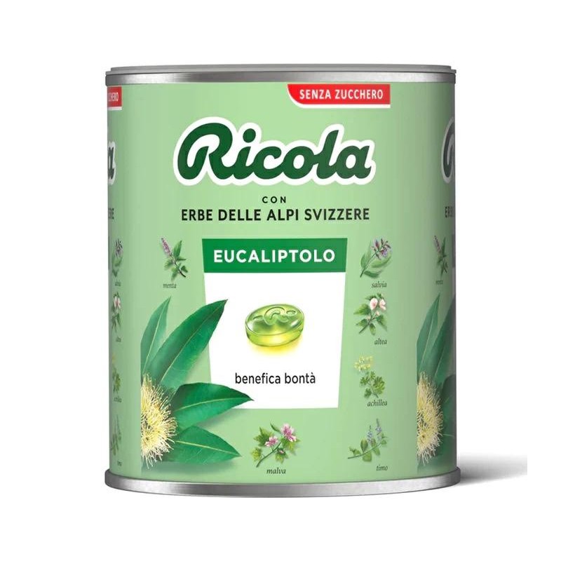 Ricola Caramelle Balsamiche alle Erbe Senza Zucchero GUSTO EUCALIPTOLO 1 Kg Ricola Caramelle Balsamiche alle Erbe Senza Zucchero GUSTO EUCALIPTOLO 1 Kg